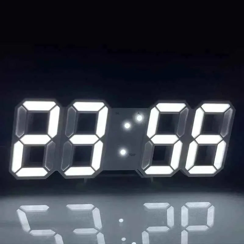 Modern LED Digital Clock - Sleek 3D Table & Wall Design