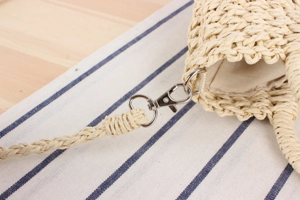 Elegant Women's Straw Tote - Handmade Beach Weaver