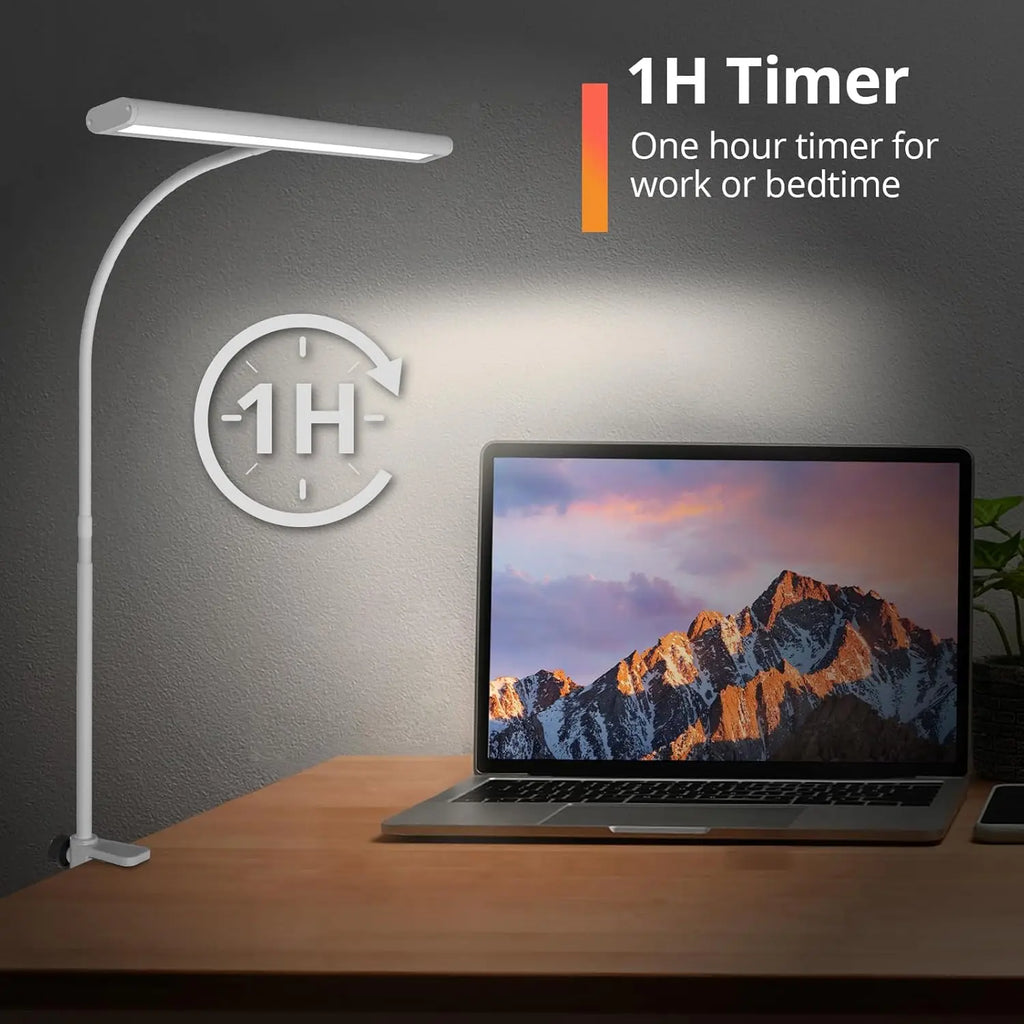 Premium LED Desk Lamp with Clamp - Eye-Caring & Dimmable
