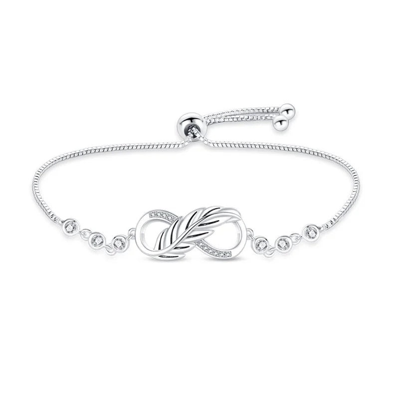 Stunning 925 Silver Zircon Bracelet - Luxury Lucky Symbol Jewelry