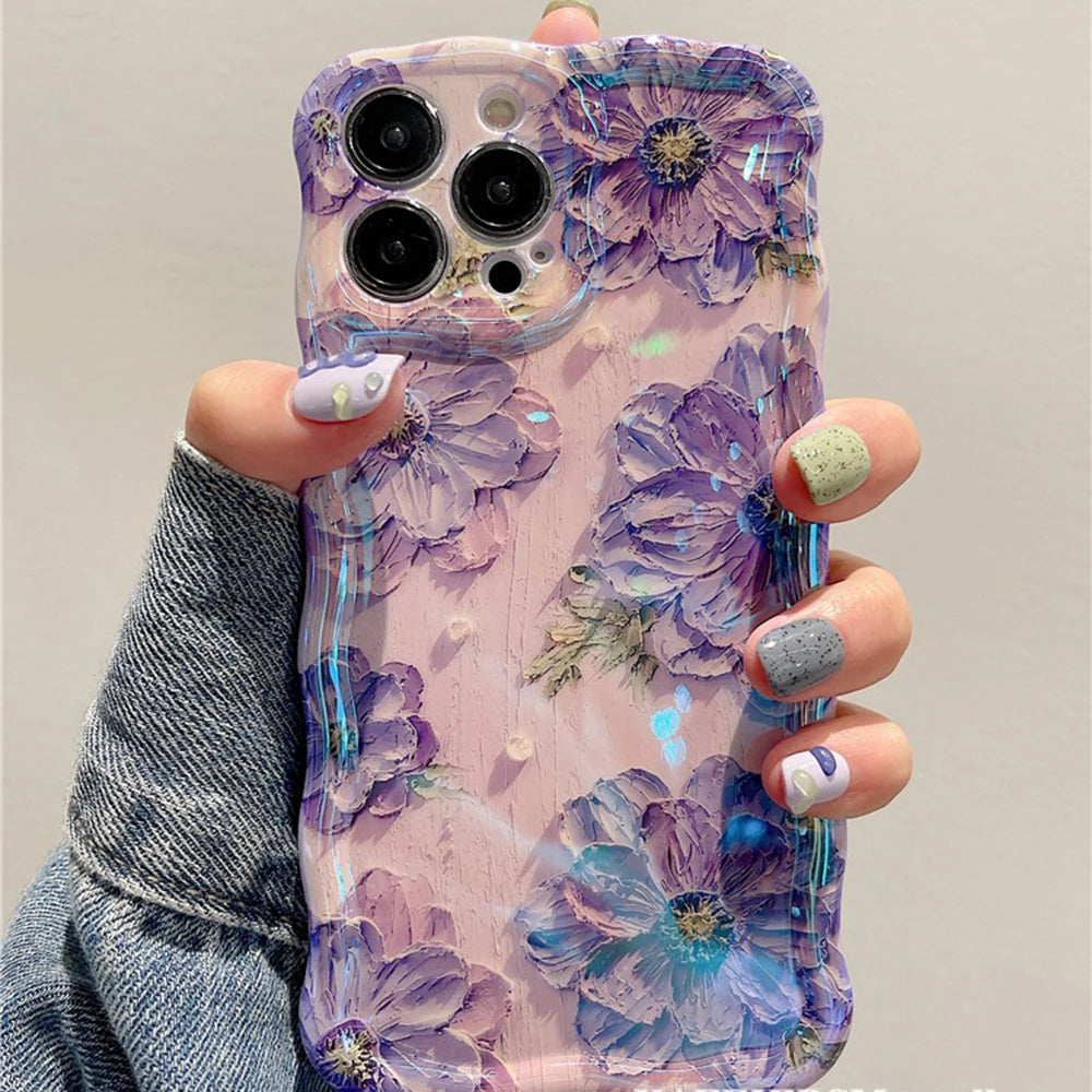 Luxury Retro Oil Painting Phone Case - Artistic Floral Print