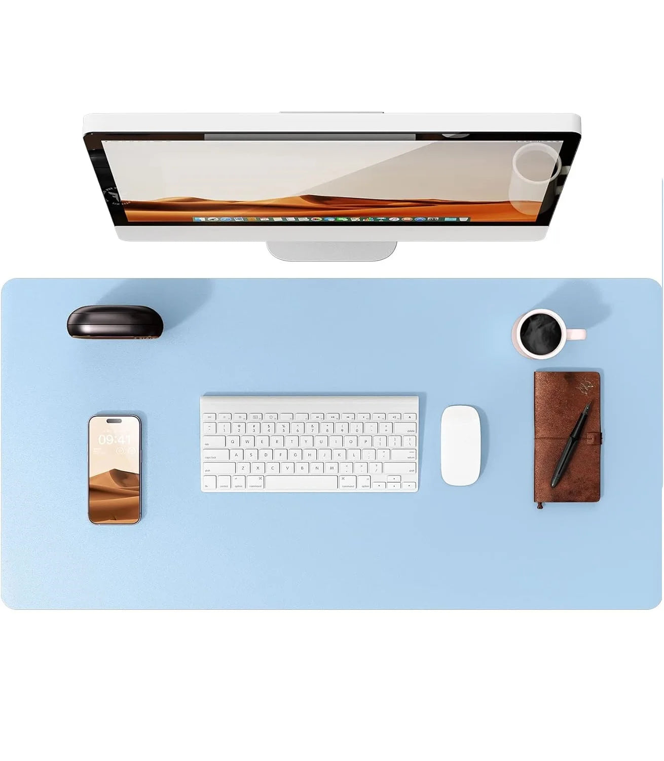 Premium Leather Desk Mat - Large Office Computer Protector