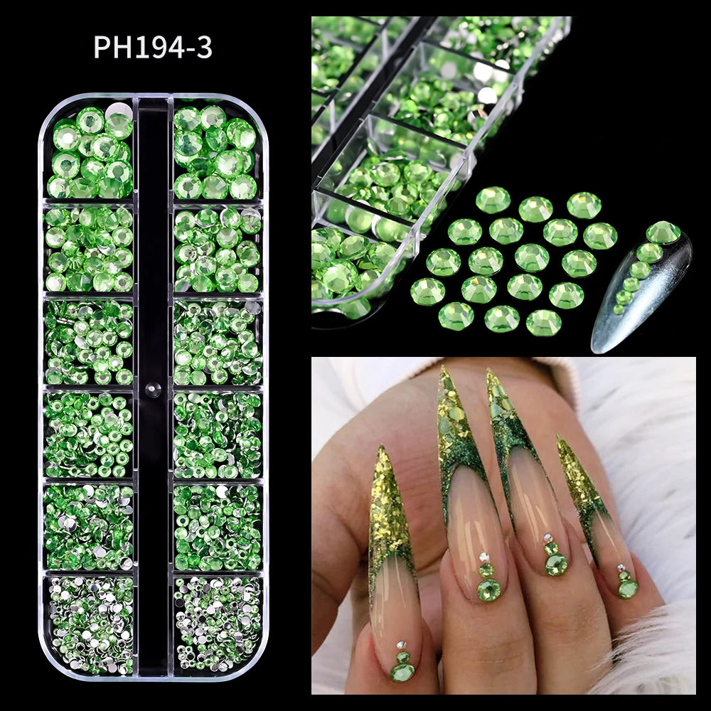 Luxury Pink Nail Rhinestones - Crystal Glitter Charms & Gems