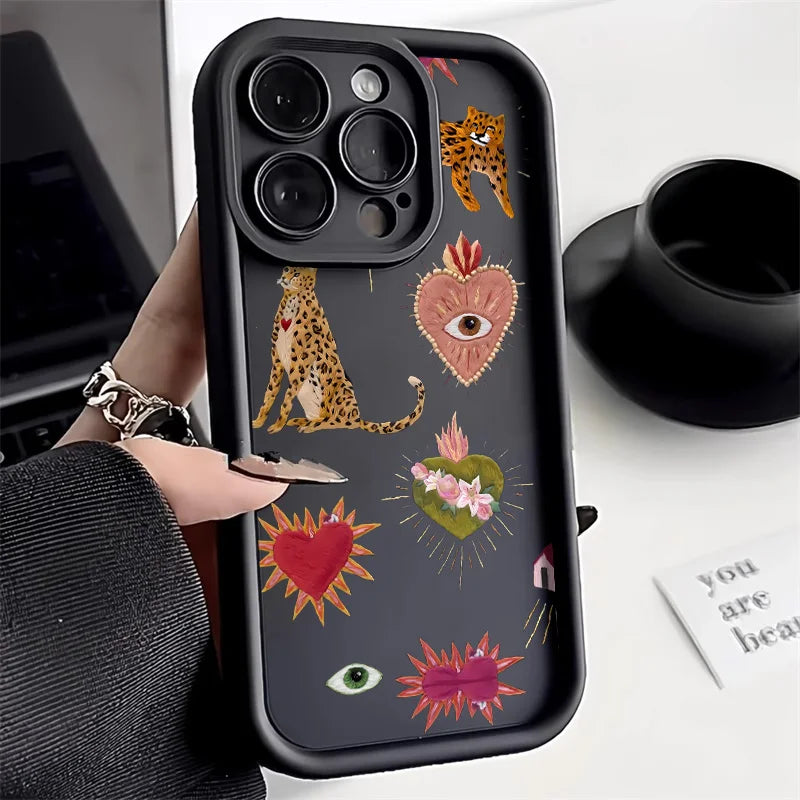 Premium Love Heart iPhone Case - Shockproof Soft Silicone Cover