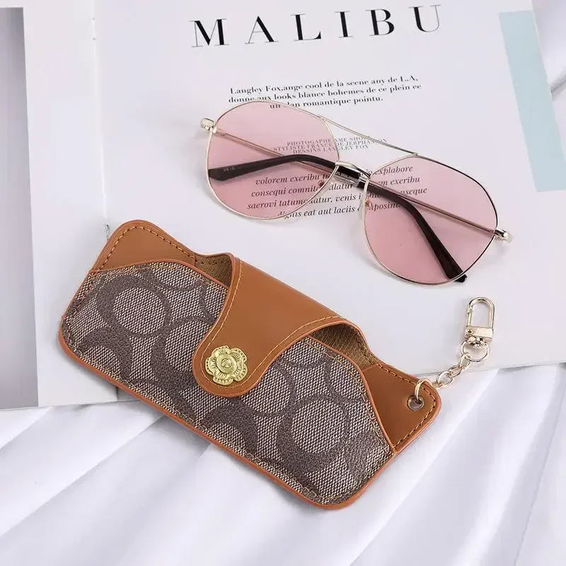 Portable Glasses Case with Keychain - Protective Travel Pouch