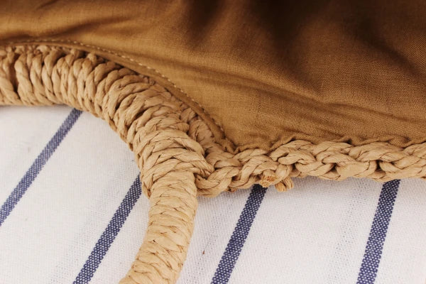 Elegant Women's Straw Tote - Handmade Beach Weaver