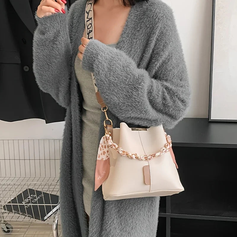 Luxury Women's Bucket Bag - Large Capacity Shoulder Bag