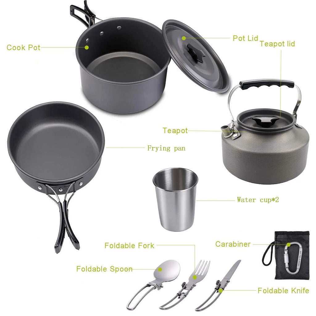 Premium Portable Camping Cookware Set - Durable Outdoor Gear