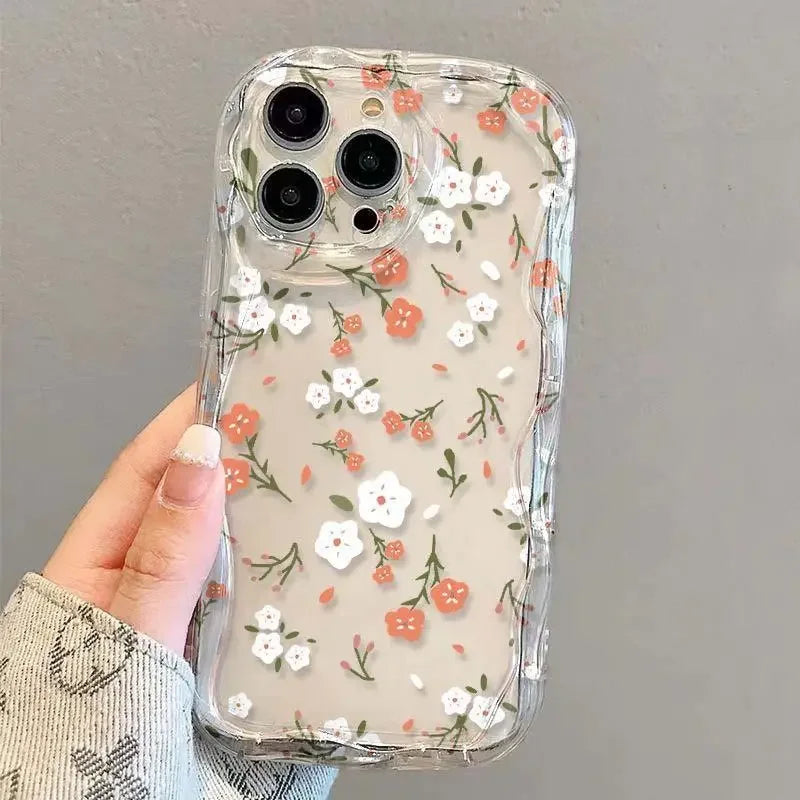 Premium Daisy iPhone Case - Soft TPU Wavy Edge Design