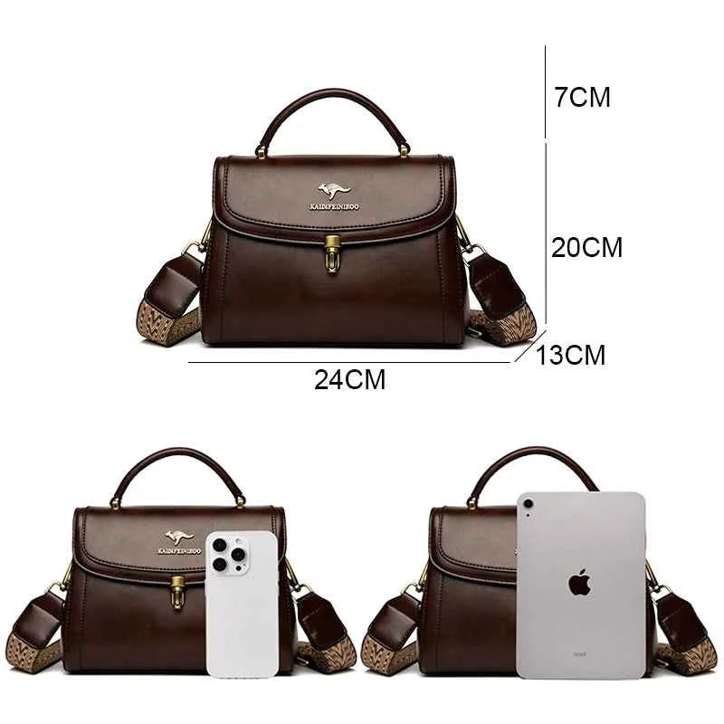 Elegant Leather Shoulder Crossbody Bag - Luxury Designer Style