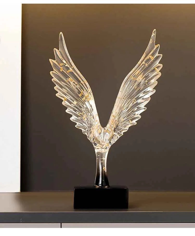 Abstract Gold Eagle Decoration - Elegant Resin Angel Wing Sculpture for Home Décor and Figurine Display - Tulique