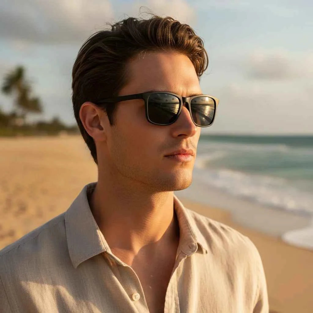 Vintage Polarized Square Sunglasses - UV400 Anti-Glare
