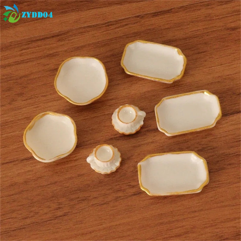 Premium Dollhouse Dinnerware Set - Miniature Kitchen Tableware