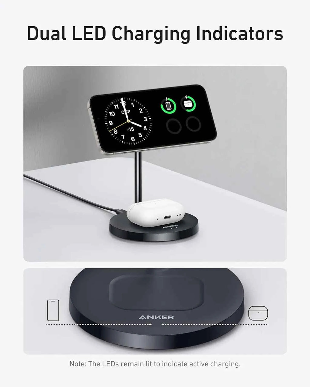 Premium Qi2 Wireless Charger Stand - Fast 15W Magnetic Charging