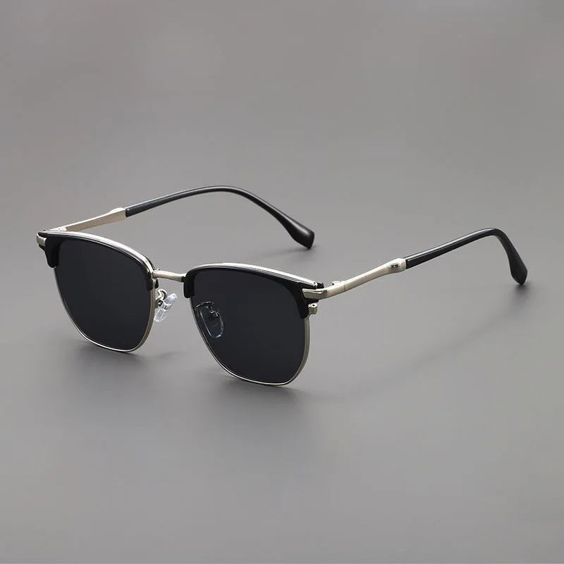 Designer Square Sunglasses - Vintage Gradient Alloy Frame