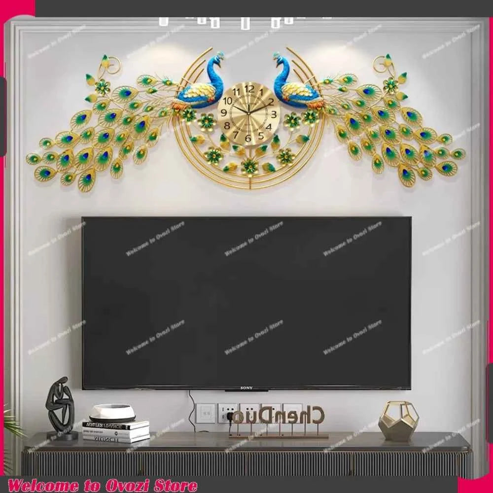 Luxury Large Gold Wall Clock - Quiet Metal Art Decor