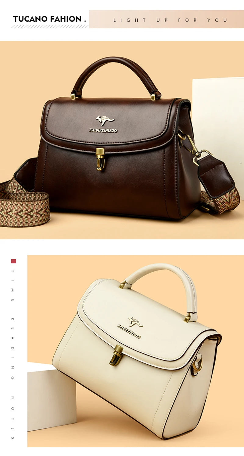 Elegant Leather Shoulder Crossbody Bag - Luxury Designer Style