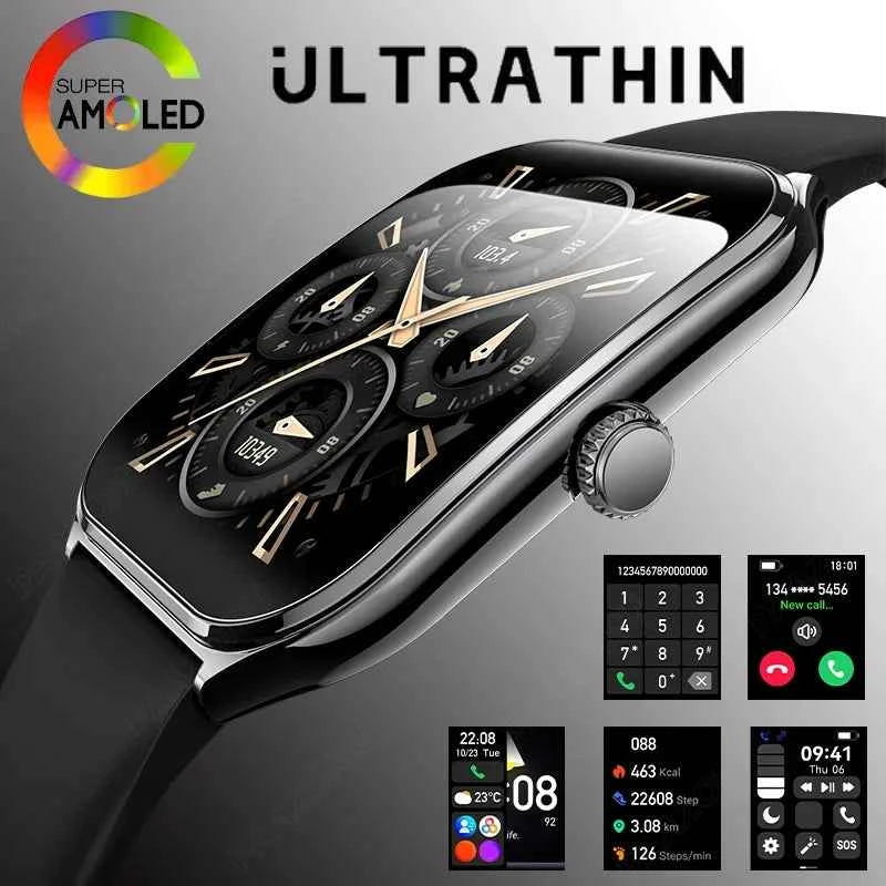 Premium Ultra Thin Smartwatch - 1.96" AMOLED Display & BT Calls