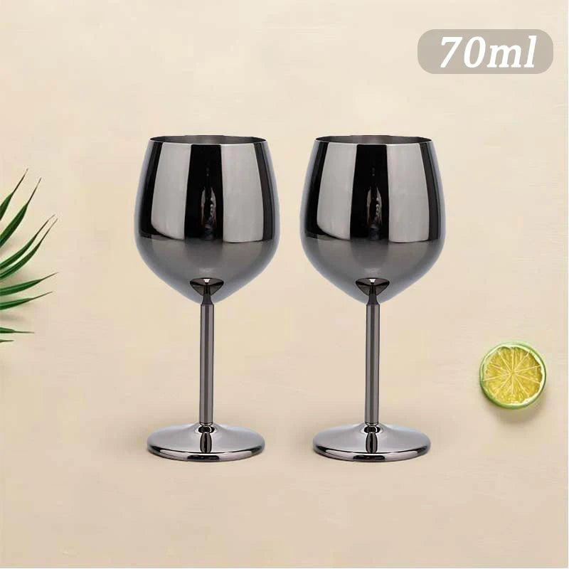 Elegant Stainless Steel Wine Goblet - Durable Metal Cup
