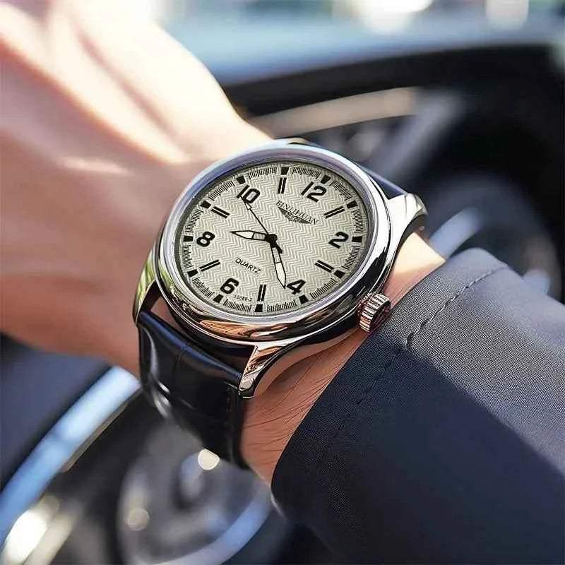 Top Brand Man Wristwatch Luxury Business Waterproof Men Watch For Men Quartz Clock Leather Men's Watches reloj+Box Men's Gift