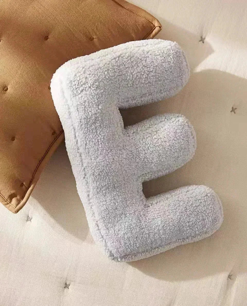 Personalized Alphabet Throw Pillow Soft Cotton Minimalist Monogram Cushion for Sofa Bed Home Decor Gift for Kids and Teens - Tulique
