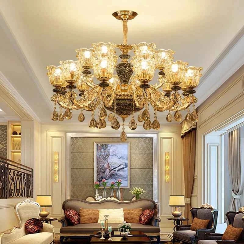 Elegant French Retro Chandelier - Grand Crystal Lighting
