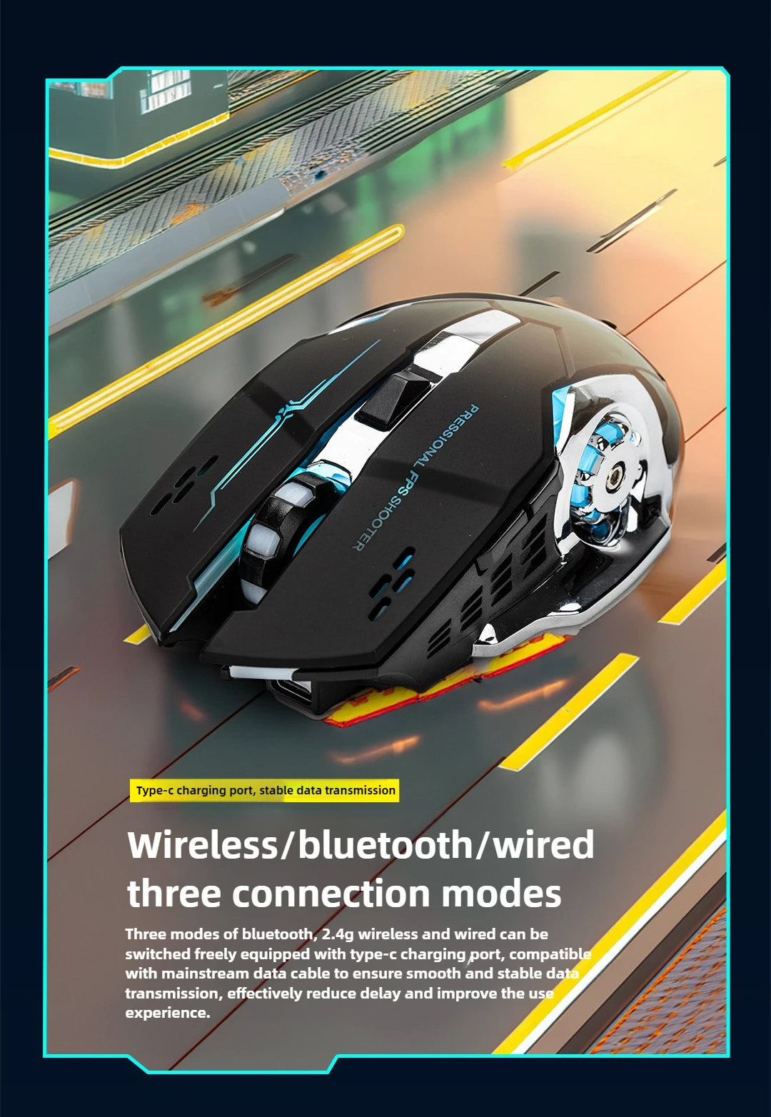 Premium Wireless Gaming Mouse - Rechargeable with RGB Backlight