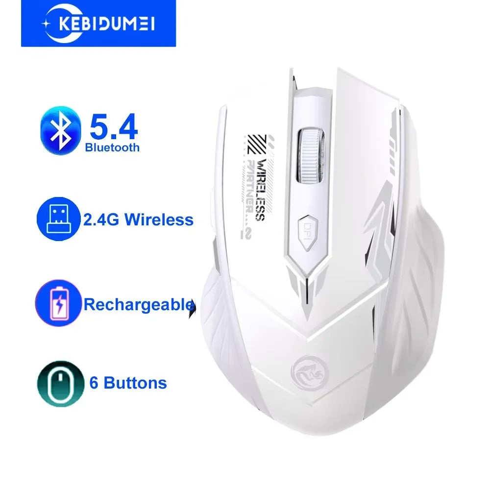 Premium Dual Mode Wireless Mouse - Bluetooth 5.4 & 2.4G Rechargeable