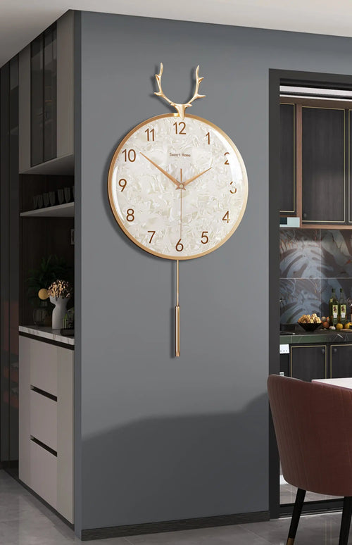 Elegant Luxury Pendulum Wall Clock - Large Vintage Art Decor