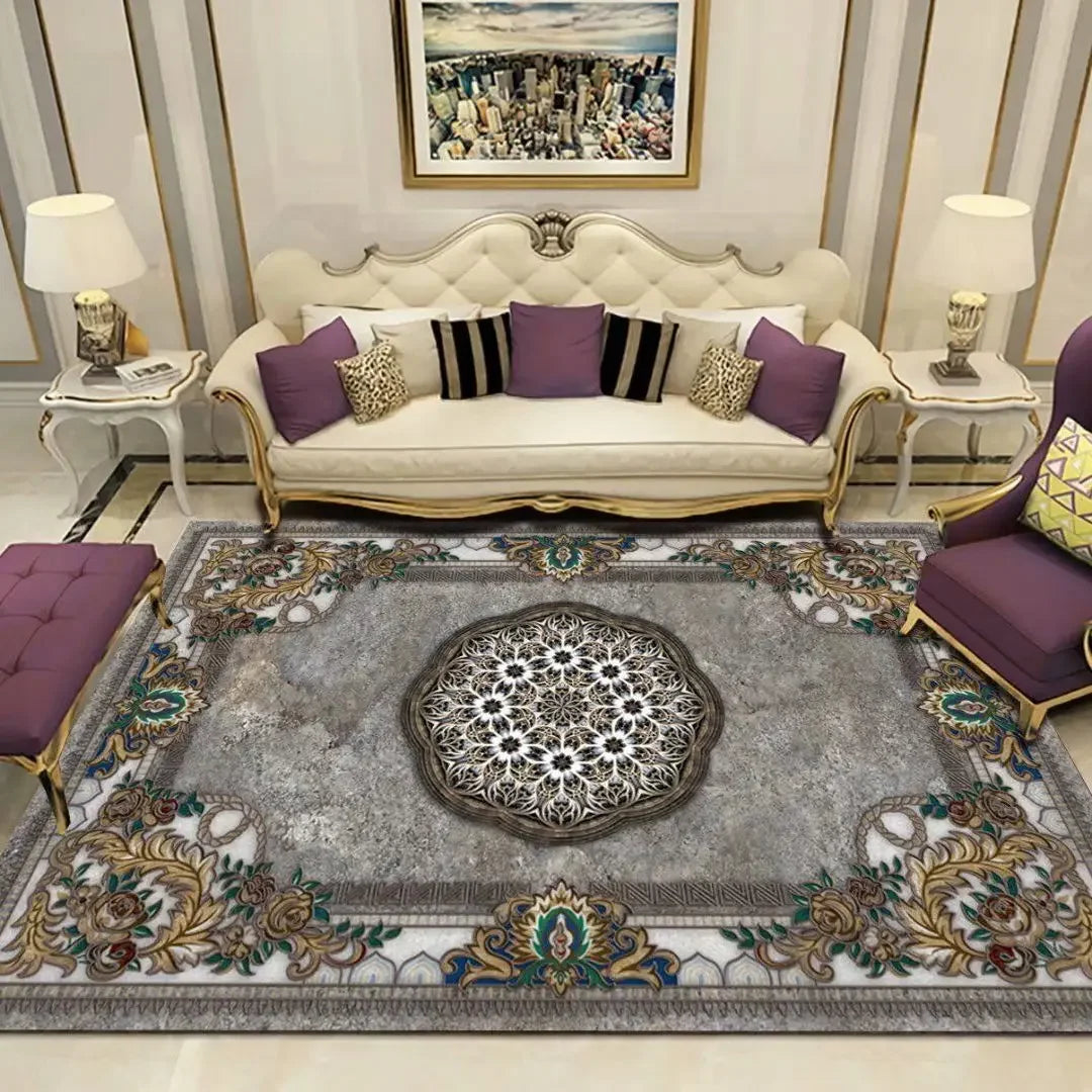 Plush Flannel Luxury Living Room Rug - European Home Decor