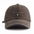 1pc JESUS SAVES Print Washed Baseball Cap for Adults,Minimalist Retro Style Casual Soft Adjustable Dad Hat, Perfect As Gift - Tulique