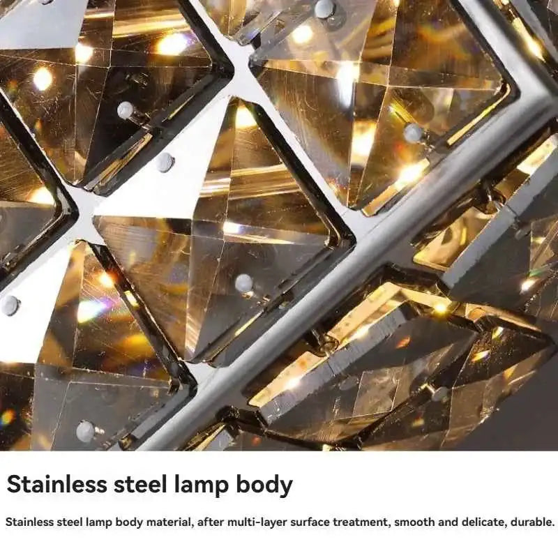 Elegant Crystal Wall Lamp - Dimmable Eye Care Lighting