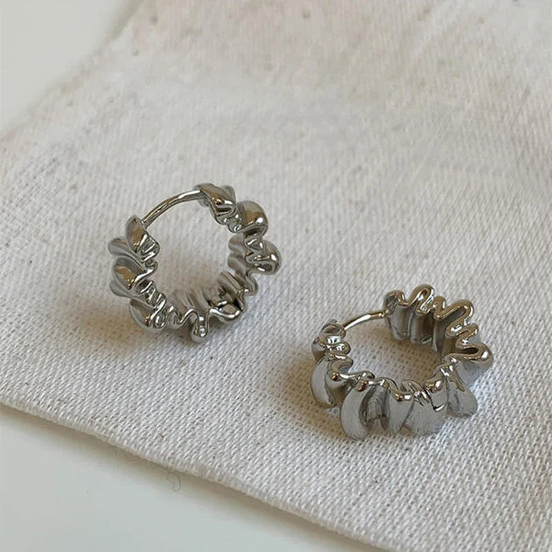 Elegant Geometric Hoop Earrings - Modern Irregular Circle Jewelry