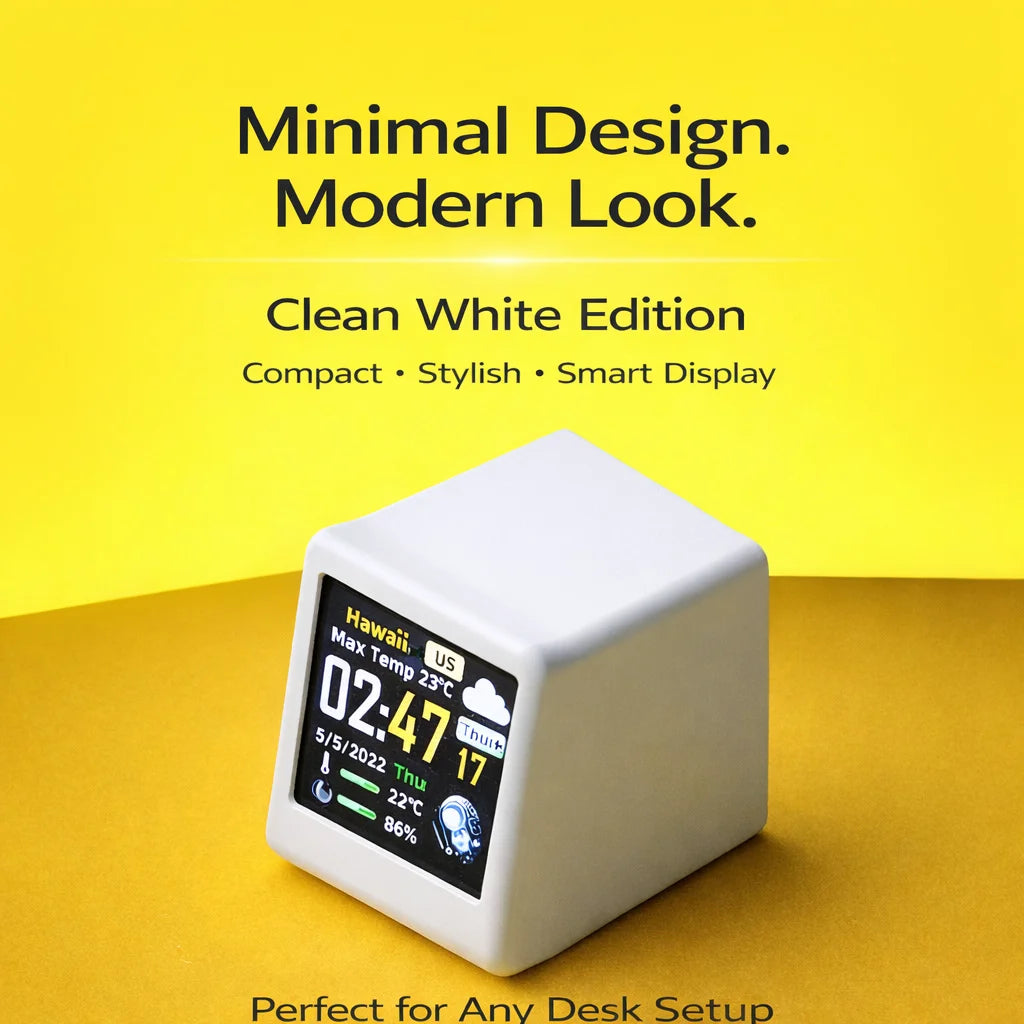Premium Smart WiFi Desk Clock - Real-Time Data Display
