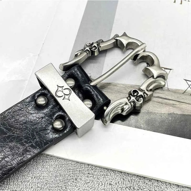 Luxury Punk Leather Belt - Heavy Metal Rivet Rock Stud Design