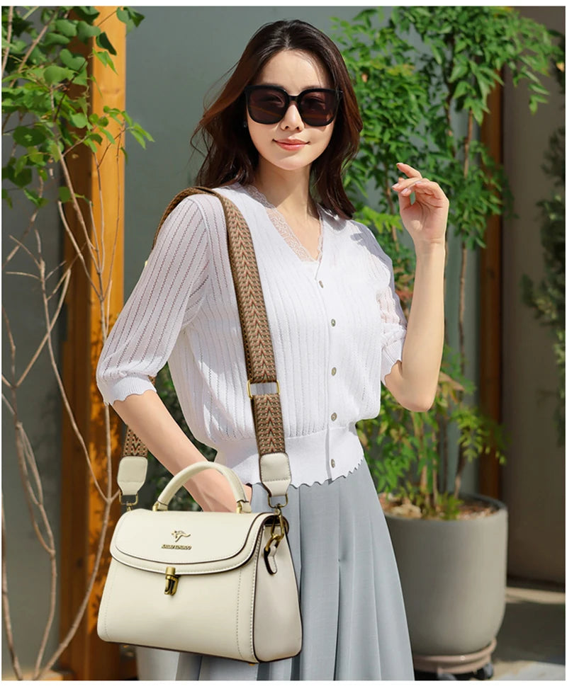Elegant Leather Shoulder Crossbody Bag - Luxury Designer Style