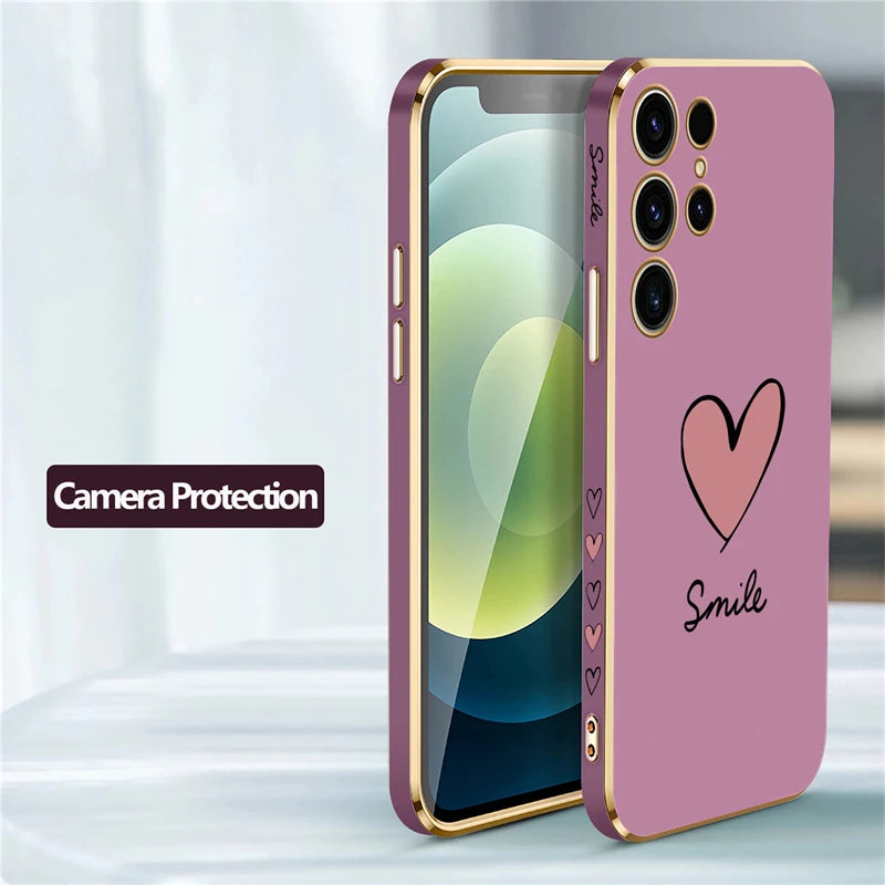 Luxury Plating Samsung Silicone Case - Shockproof Cover