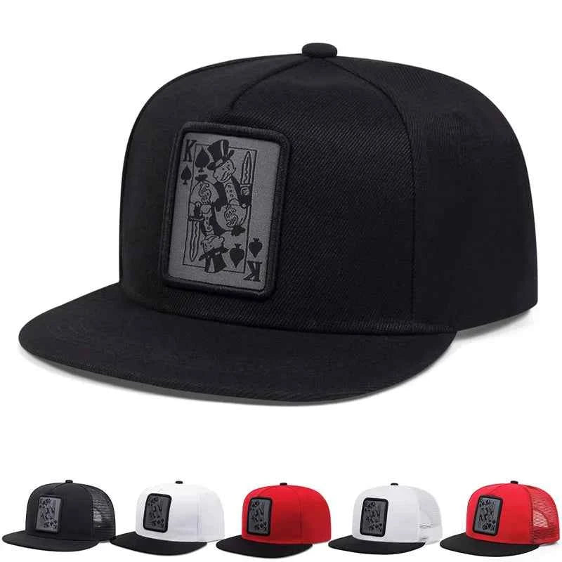 Hip hop caps - adjustable snapback with playing card print