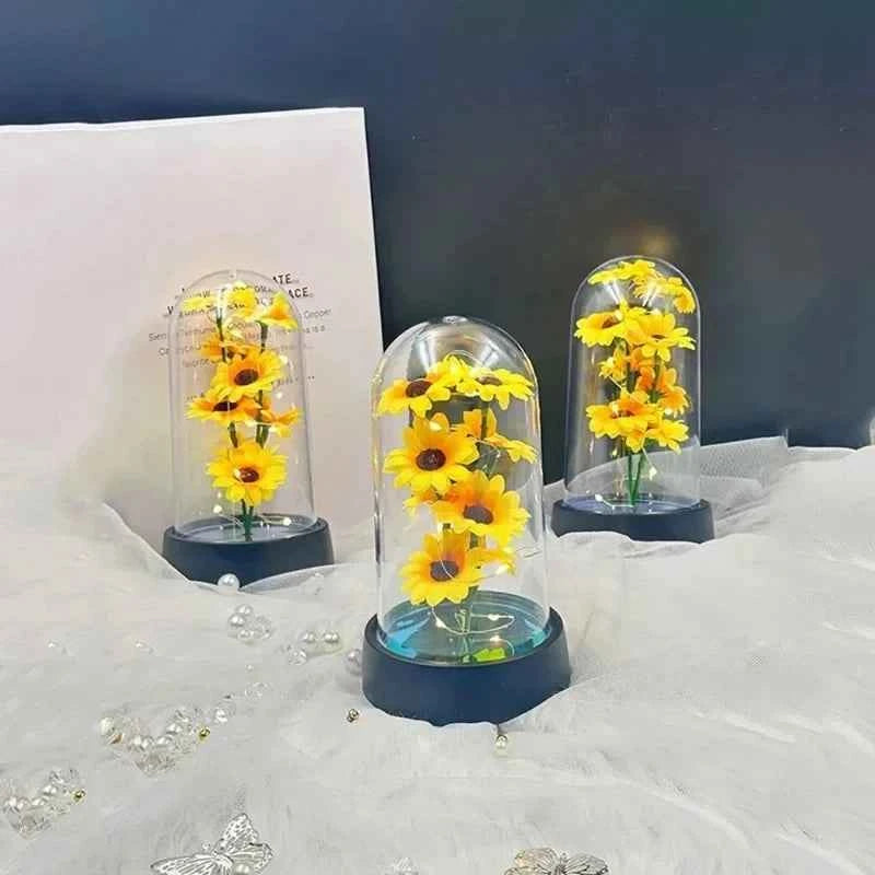 Graduation season gift small sunflower plastic set Mother's Day send wife send mother Valentine's Day eternal flower gift Birthd