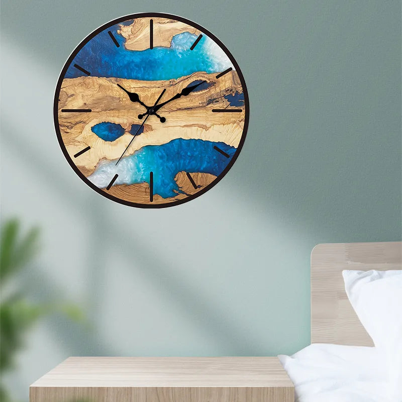 Premium Luxury Wood Grain Wall Clock - Transparent Acrylic Design