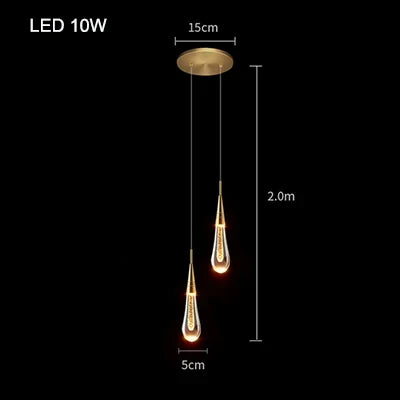 Modern Crystal Pendant Lamp - Elegant Bedside Hanging Lighting