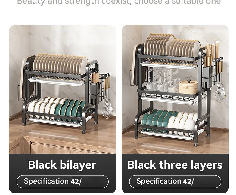 Premium Kitchen Tableware Organizer - Multi-use Drain Rack