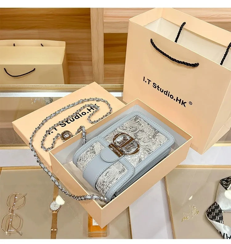 Elegant Mini Chain Bag - Luxury Designer Crossbody