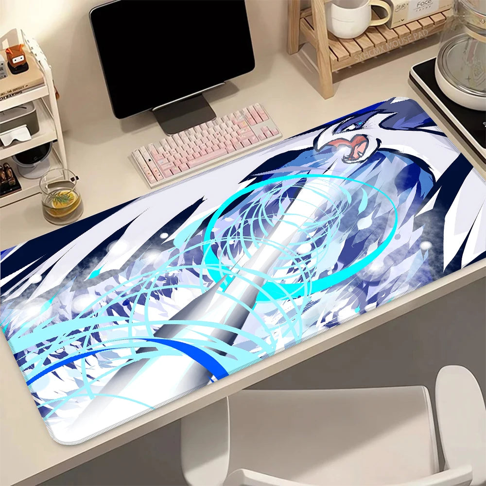 Premium Pokemon Lugia Mouse Pad - Extended Desk Mat with Stitched Edges