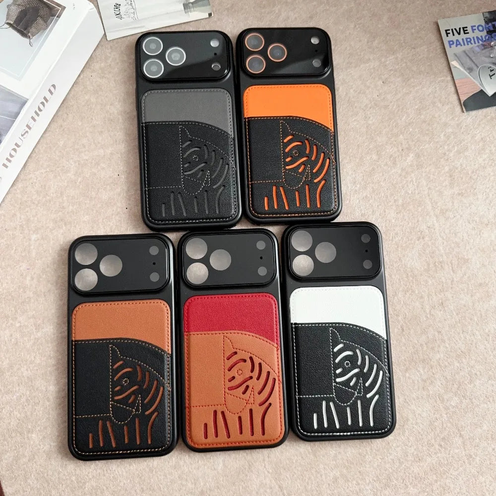 Premium Leather Wallet Phone Case for iPhone - Card Holder & Lens Protection