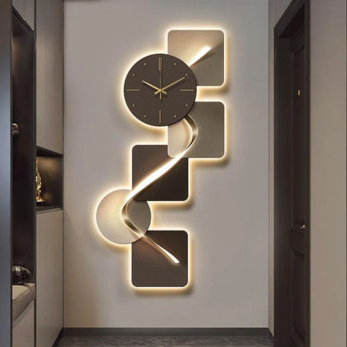 Elegant Modern LED Wall Clock - Frameless Carbon Crystal