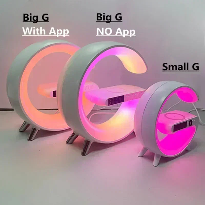 Premium Wireless Charger Desk Lamp with Bluetooth Speaker & RGB Night Light
