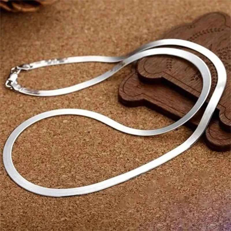 Elegant Blade Chain Necklace - Luxury 4MM Silver Jewelry