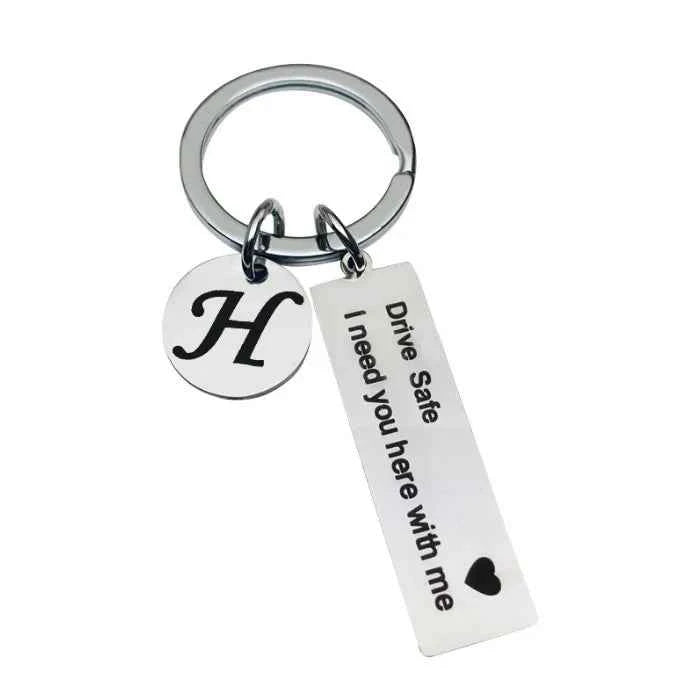 Premium Custom Initial Keychain - Engraved Stainless Steel