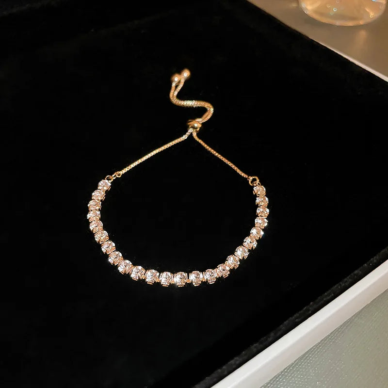Luxury Wave Geometry Adjustable Crystal Bracelet